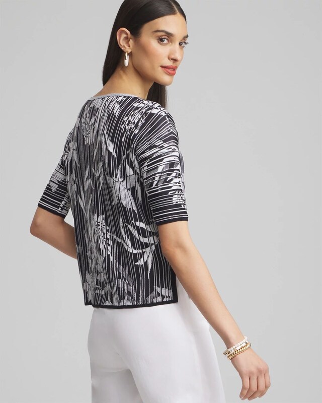Floral Jacquard Dolman Sweater - image 3